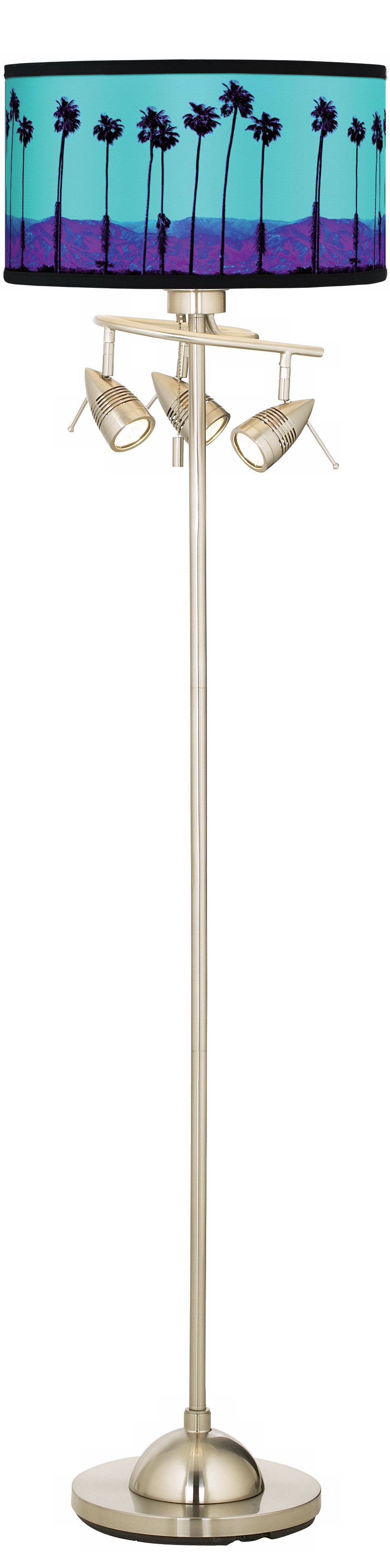 Palm Tree Haze Giclee 4 Light Floor Lamp