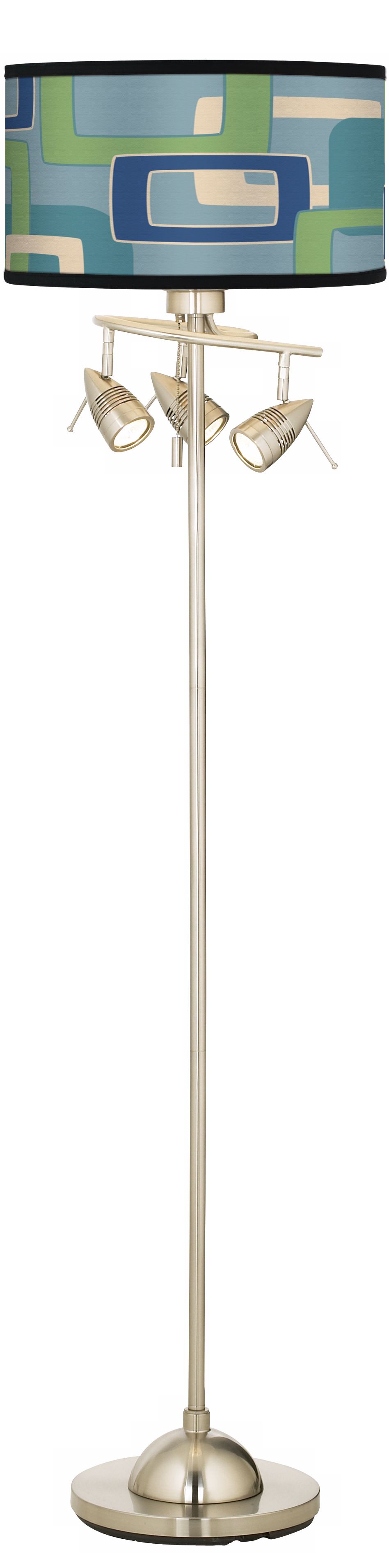 Retro Rectangles Giclee 4 Light Floor Lamp