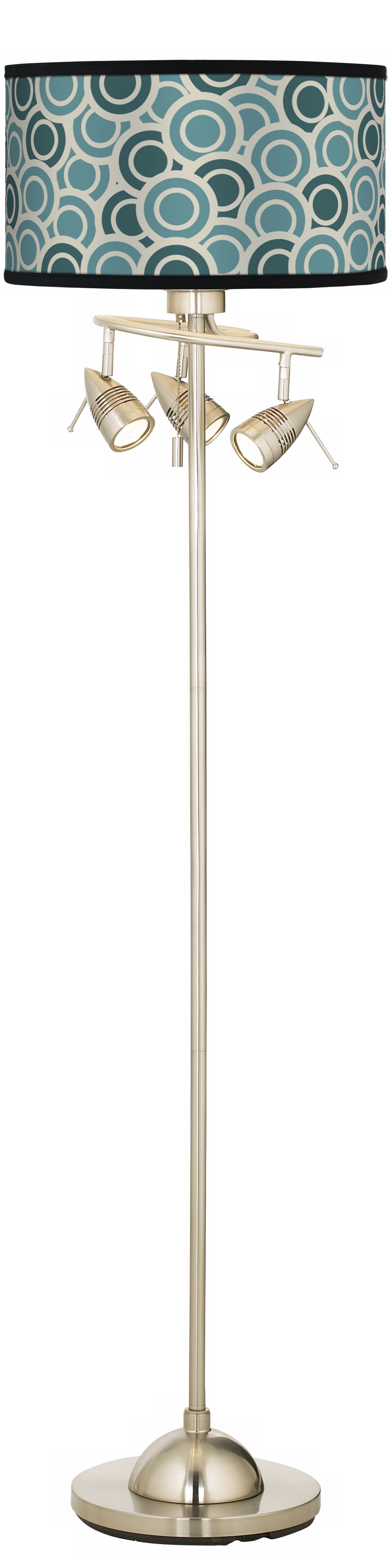 Blue/Green Circlets Giclee 4 Light Floor Lamp