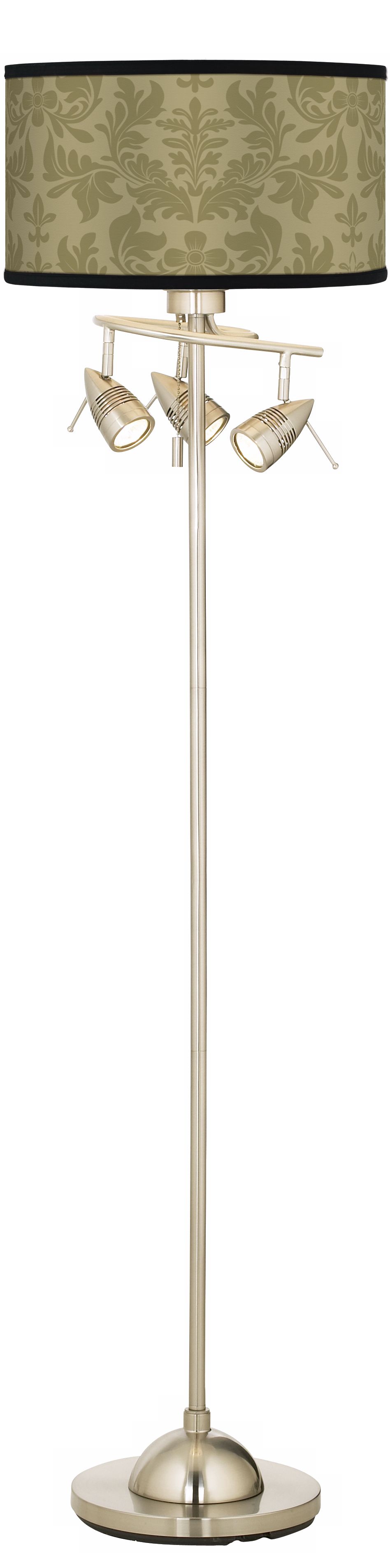 Khaki Flourish Giclee 4 Light Floor Lamp