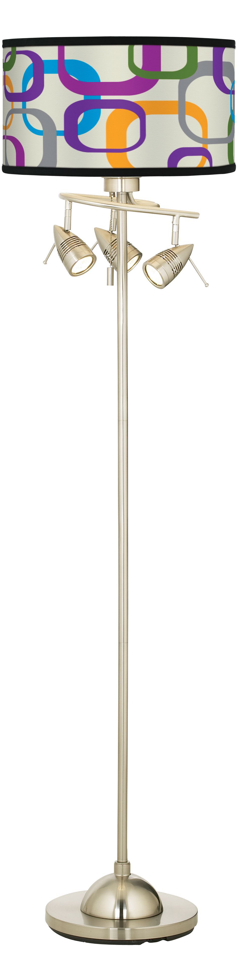 Retro Square Scramble Giclee 4 Light Floor Lamp