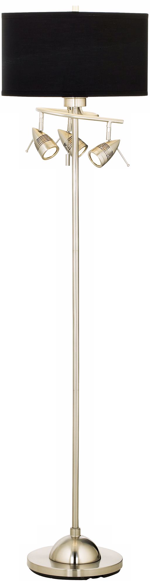 Black Shade Brushed Steel Bullet Head Floor Lamp