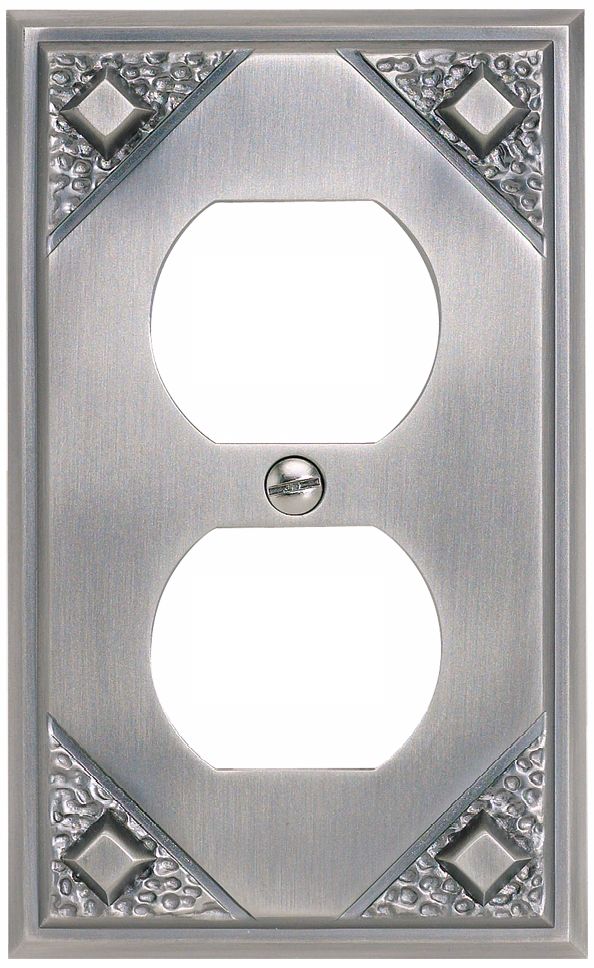Craftsman Double Outlet Pewter Finish Wall Plate