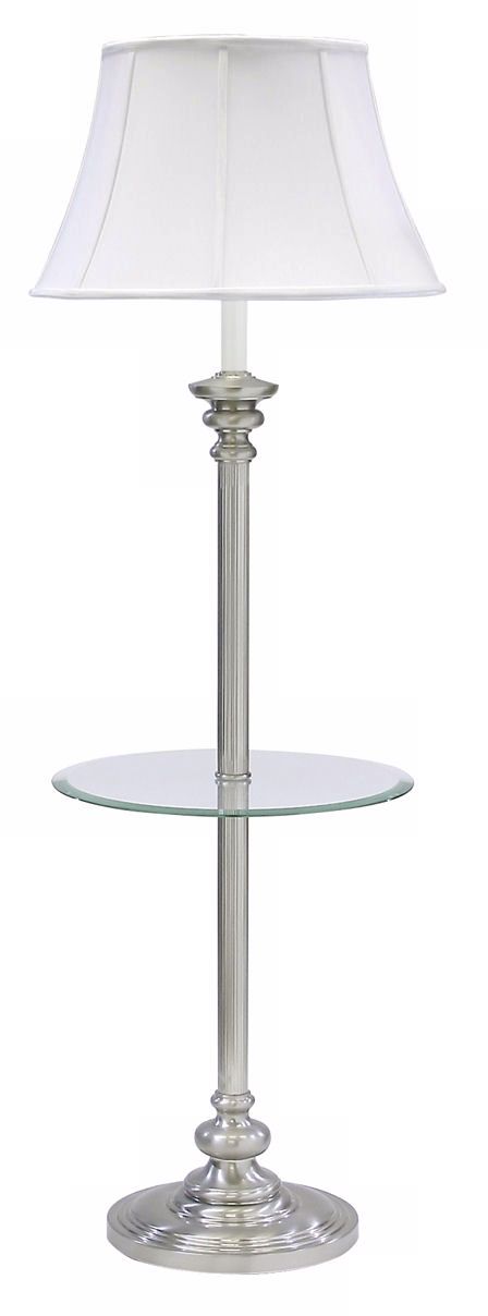 House of Troy Newport Glass Tray Floor Lamp Pewter Finish