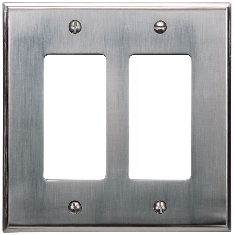 Sutton Brushed Nickel Finish Double Rocker Wall Plate