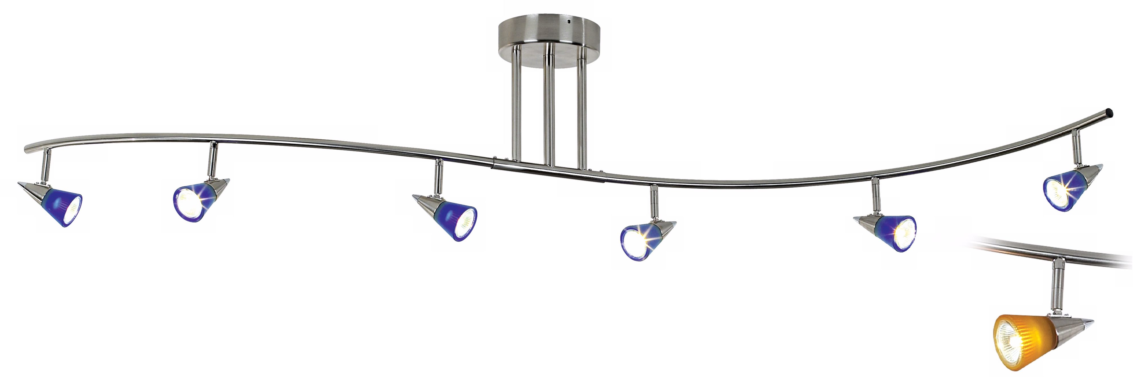Pro Track® 300 Watt Amber and Blue Glass Six Light Wave Bar