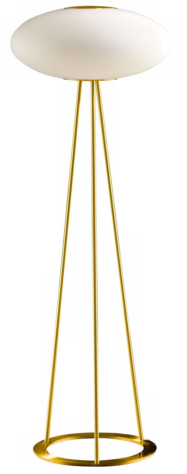 Holtkoetter Satin White Brass Tripod Floor Lamp