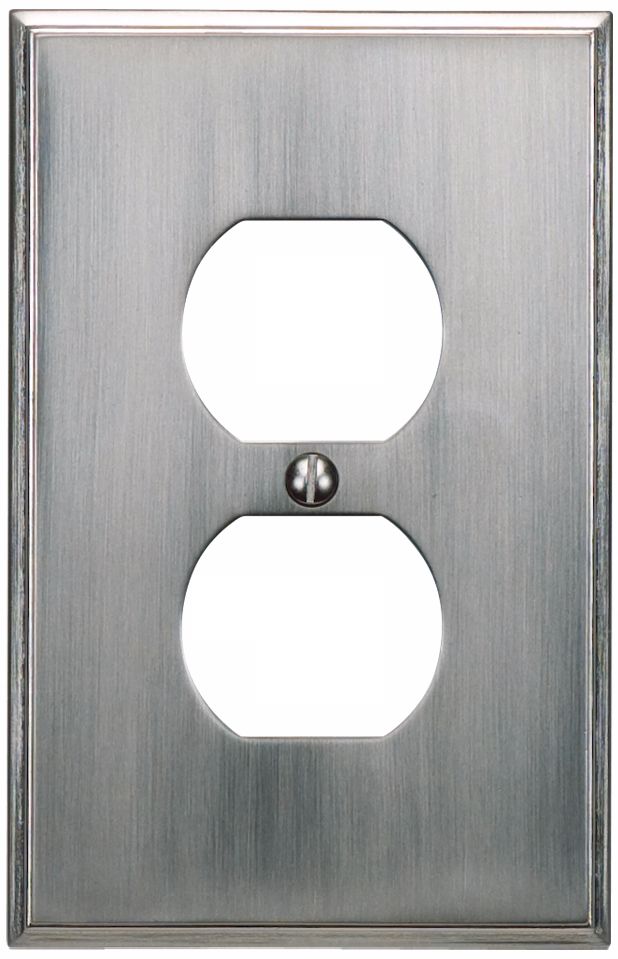 Sutton Brushed Nickel Finish Outlet Wall Plate