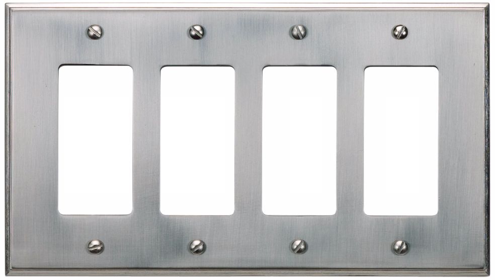 Sutton Brushed Nickel Finish Quad Rocker Wall Plate