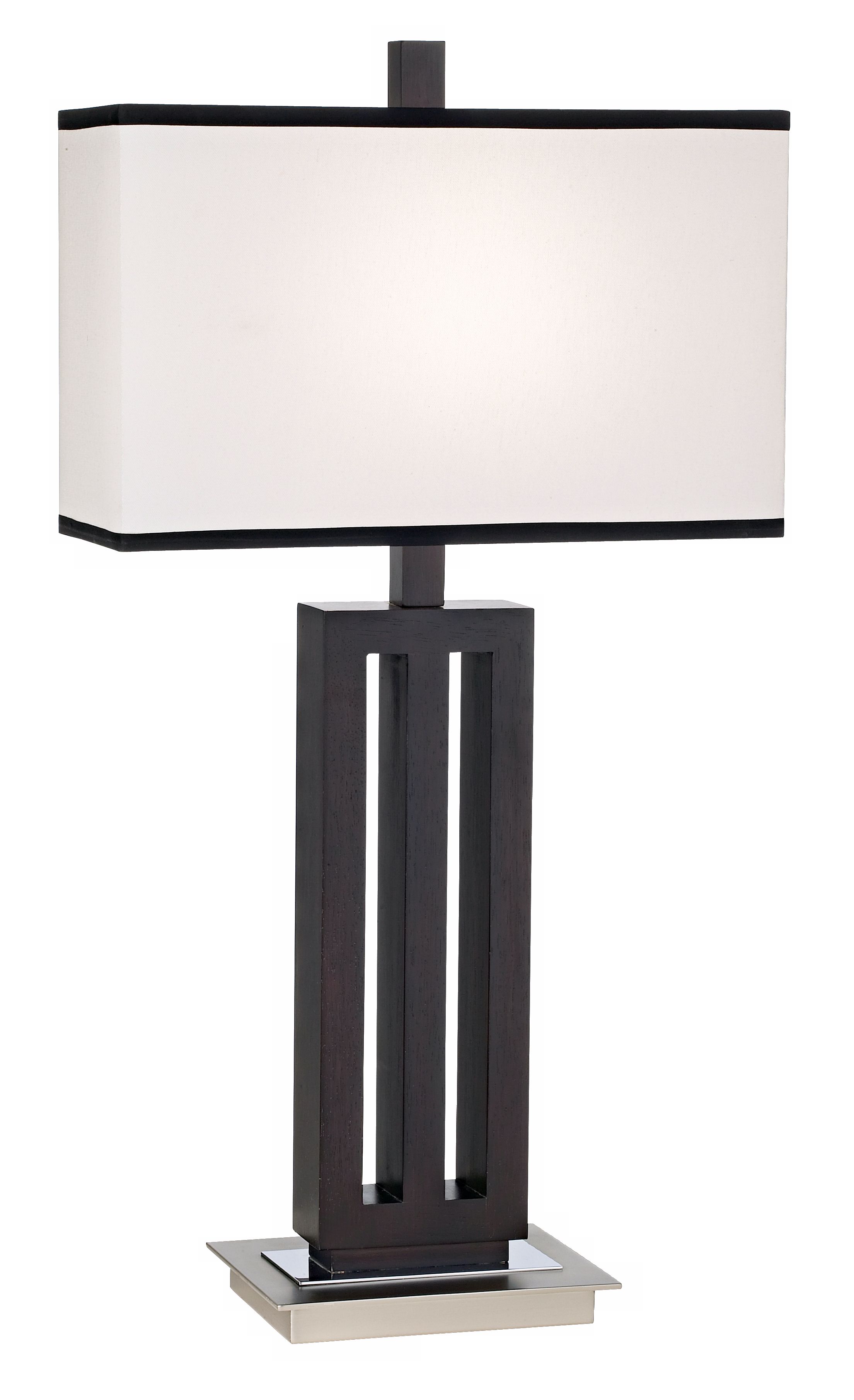 Possini Euro Design Triple Column Wood Table Lamp