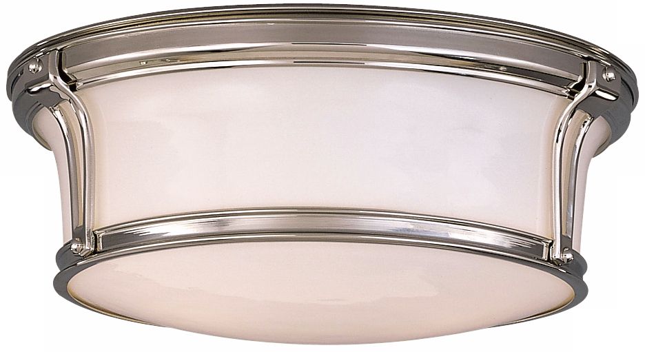 Newport 13” Wide Polished Nickel Ceiling Light