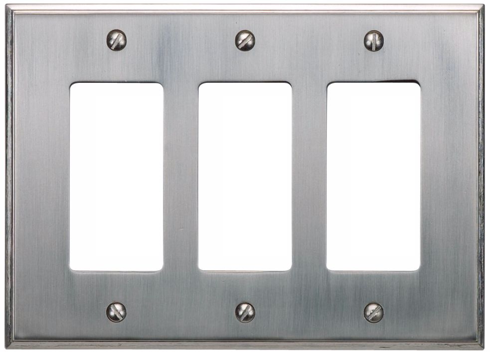 Sutton Brushed Nickel Finish Triple Rocker Wall Plate