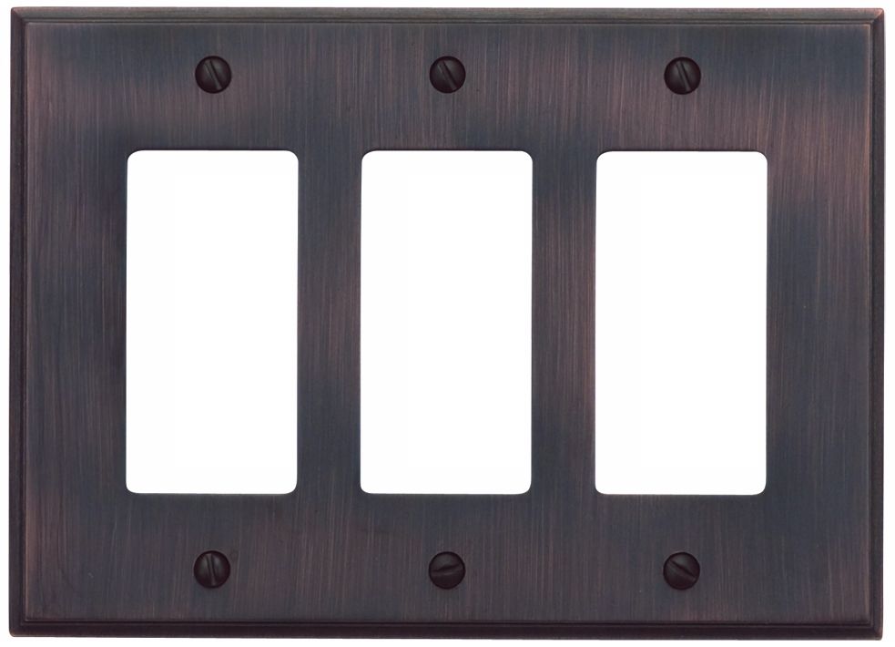 Sutton Venetian Bronze Finish Triple Rocker Wall Plate