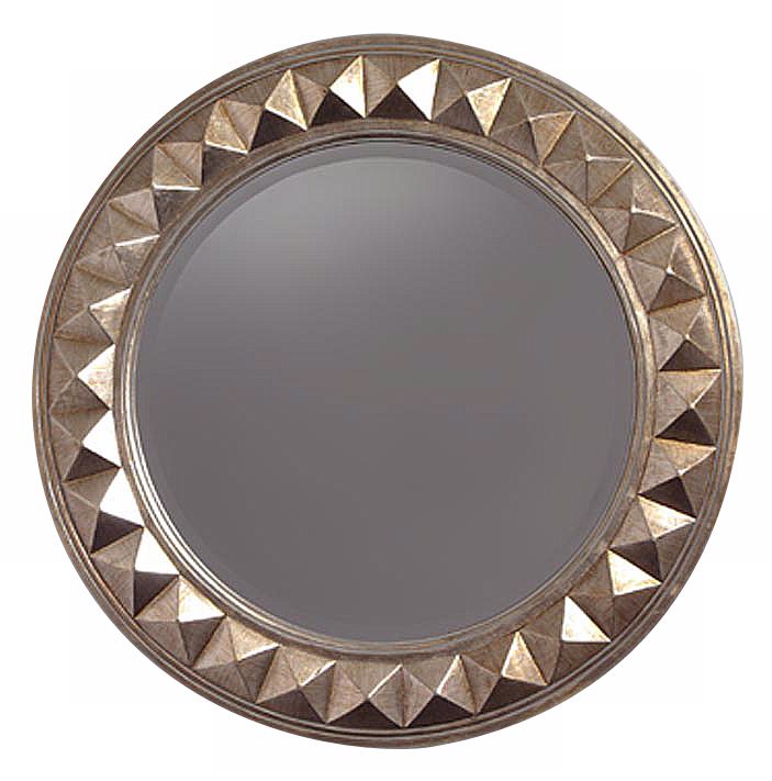 Fifth Avenue Round Pyramid Trim 32" Wide Wall Mirror