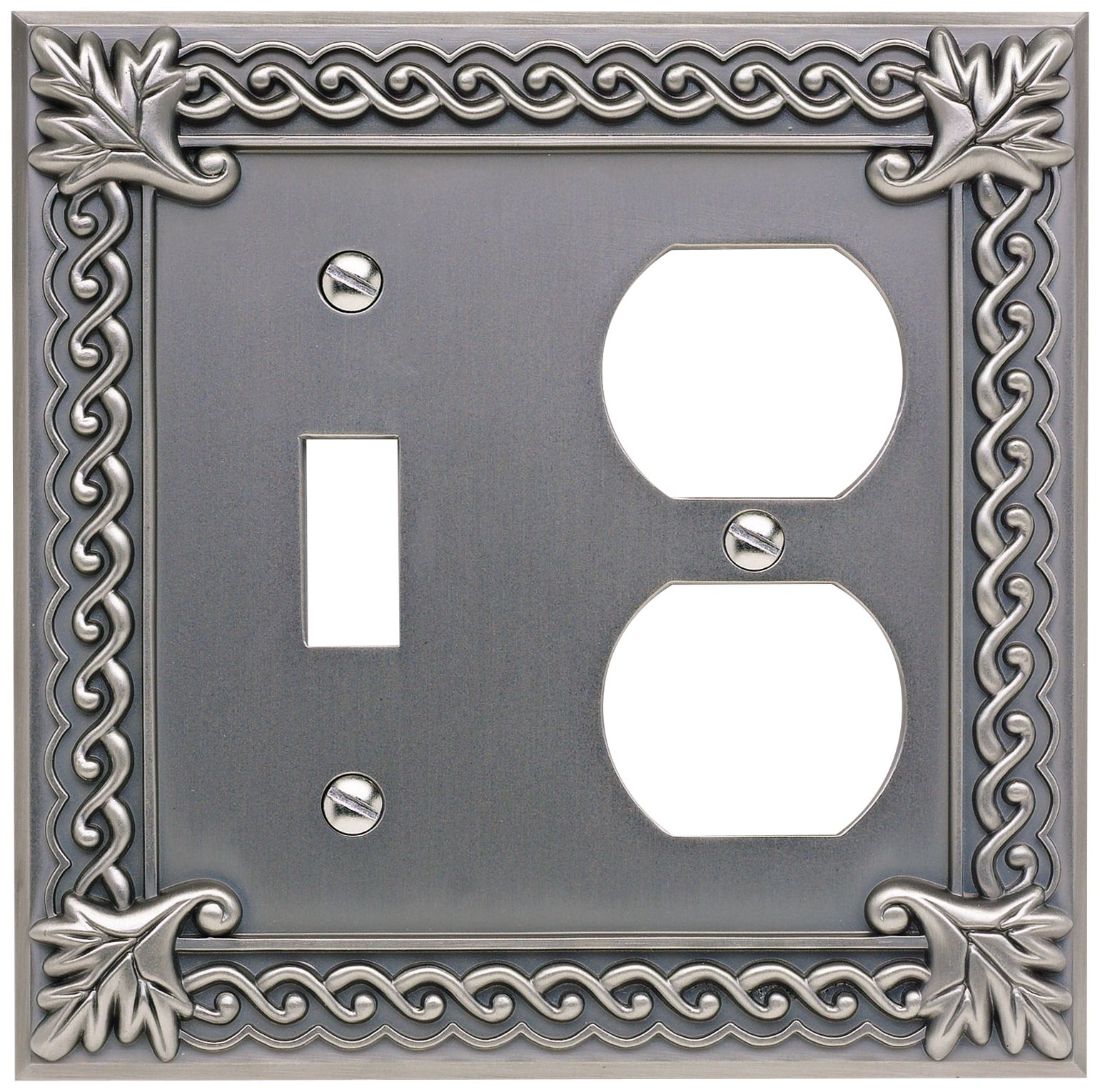Venetian Collection Pewter Combo Outlet Wall Plate