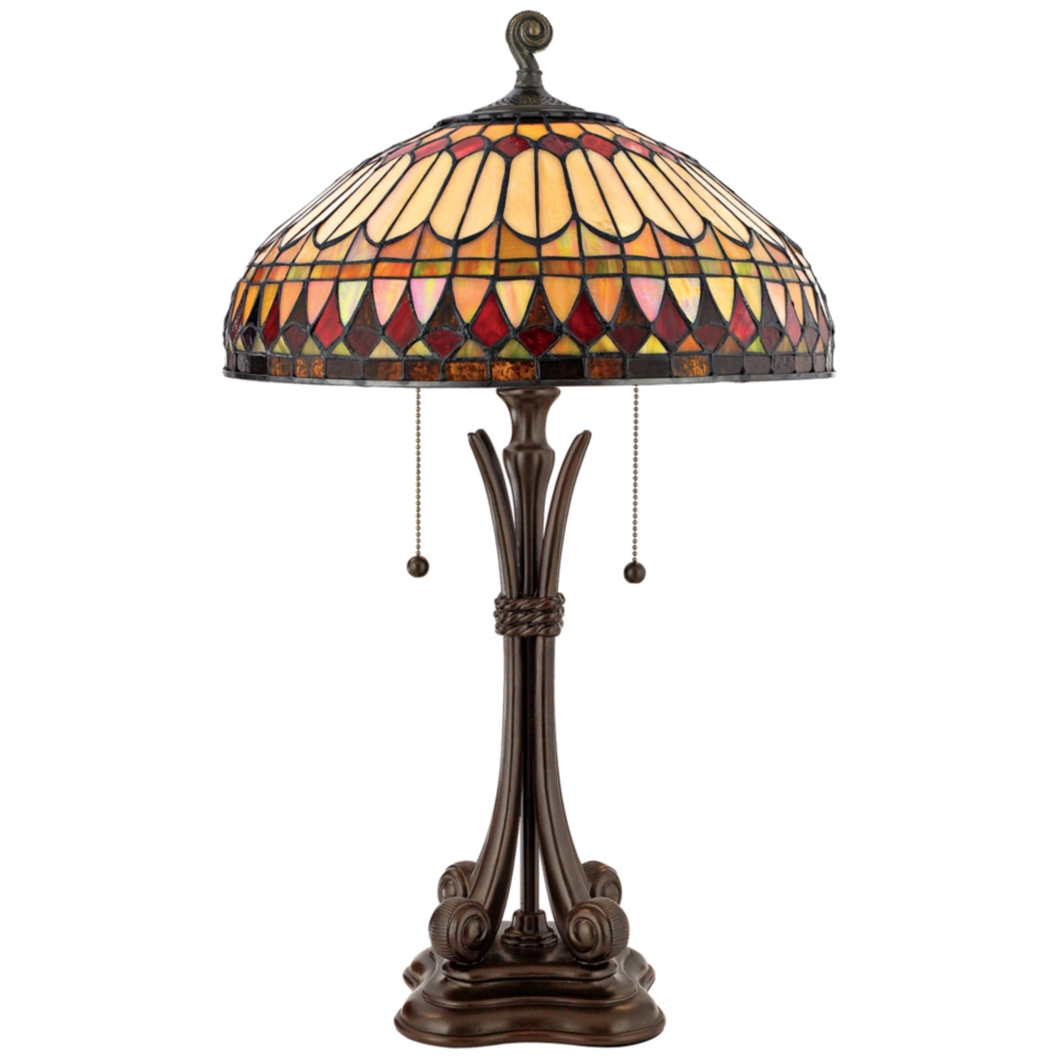 Western Place Tiffany Style Table Lamp   #85267