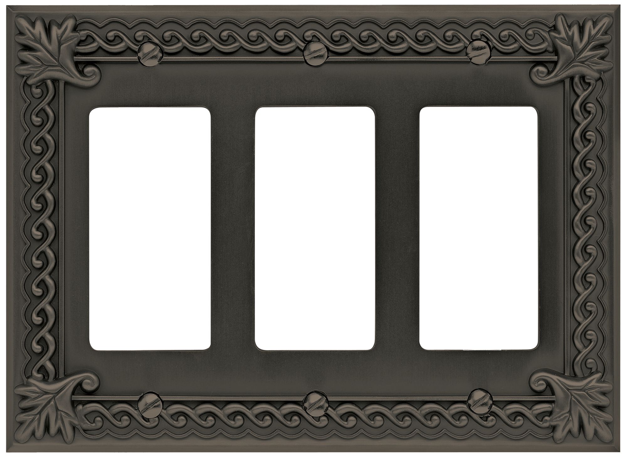 Venetian Collection Aged Bronze Triple Rocker Wall Plate