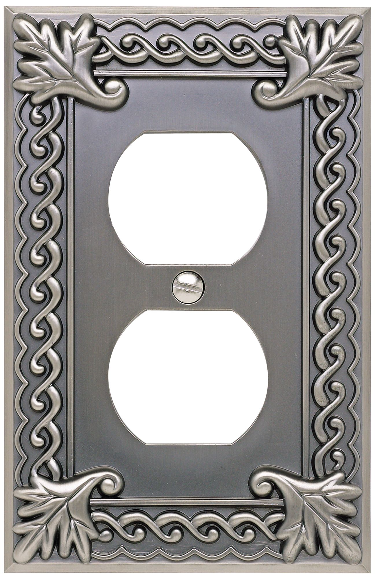 Venetian Collection Pewter Double Outlet Wall Plate