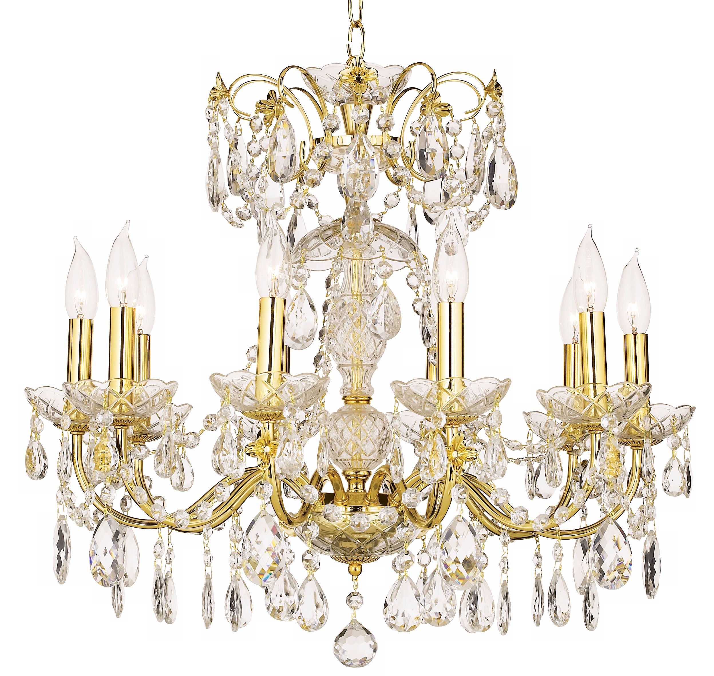 Schonbek Century Collection Gold Heritage Crystal Chandelier