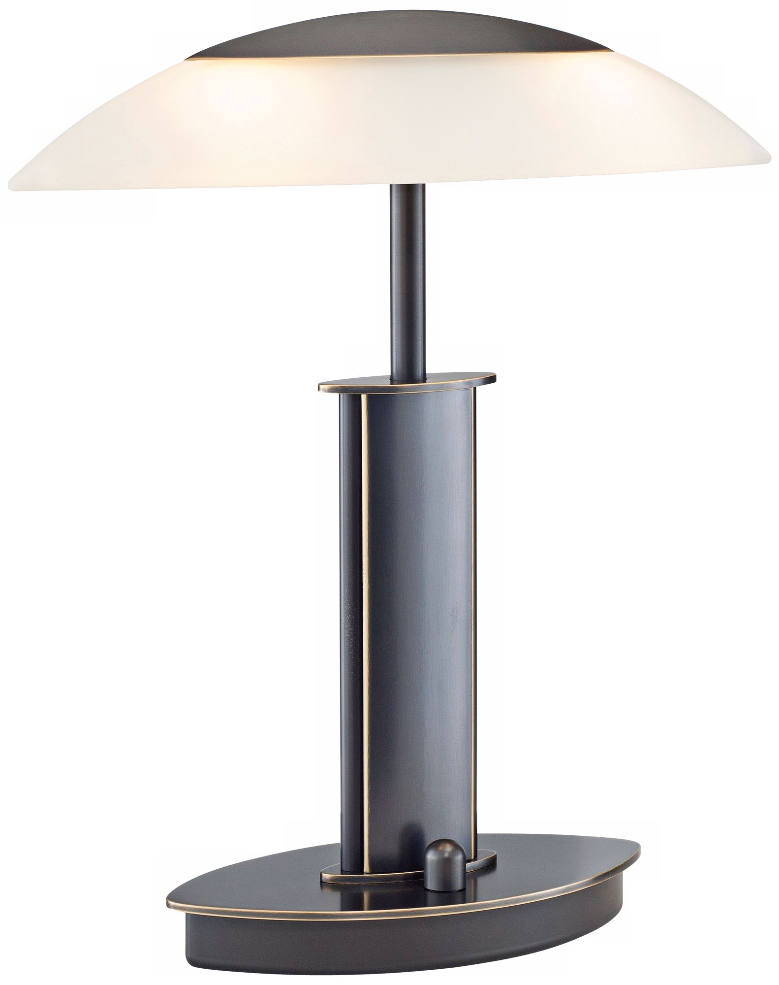 Mini Old Bronze and Champagne Glass Holtkoetter Desk Lamp