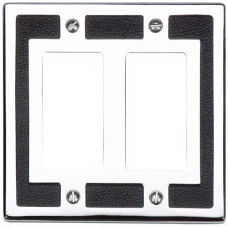 Zanzibar Leather and Chrome Double Rocker Wall Plate 85685