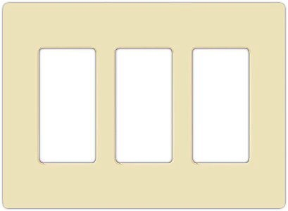 Lutron Claro Almond 3 Gang Screwless Faceplate