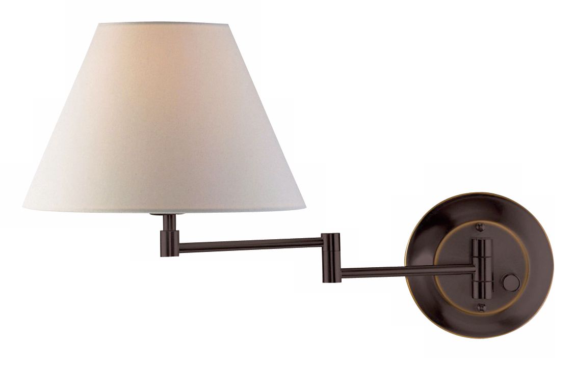 Holtkoetter Old Bronze White Shade Swing Arm Wall Lamp