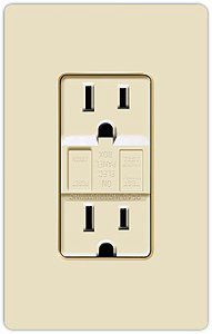 Lutron GFCI Receptacle Light Almond