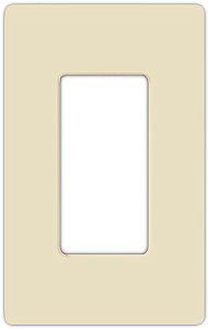 Lutron Claro Light Almond 1 Gang Screwless Faceplate