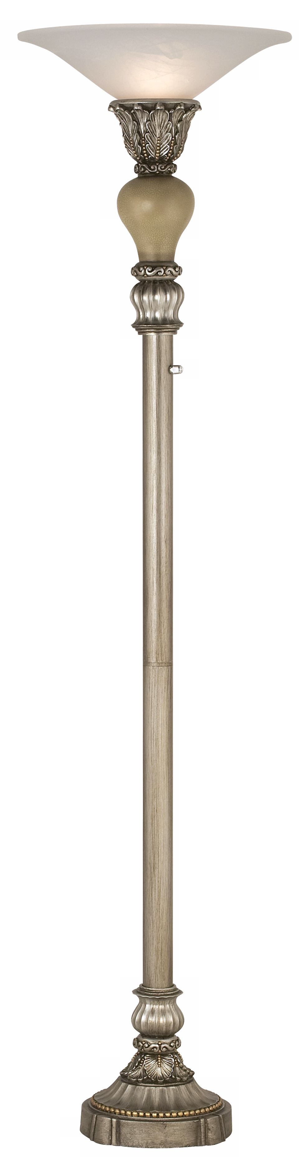 Antique Silver Torchiere Floor Lamp