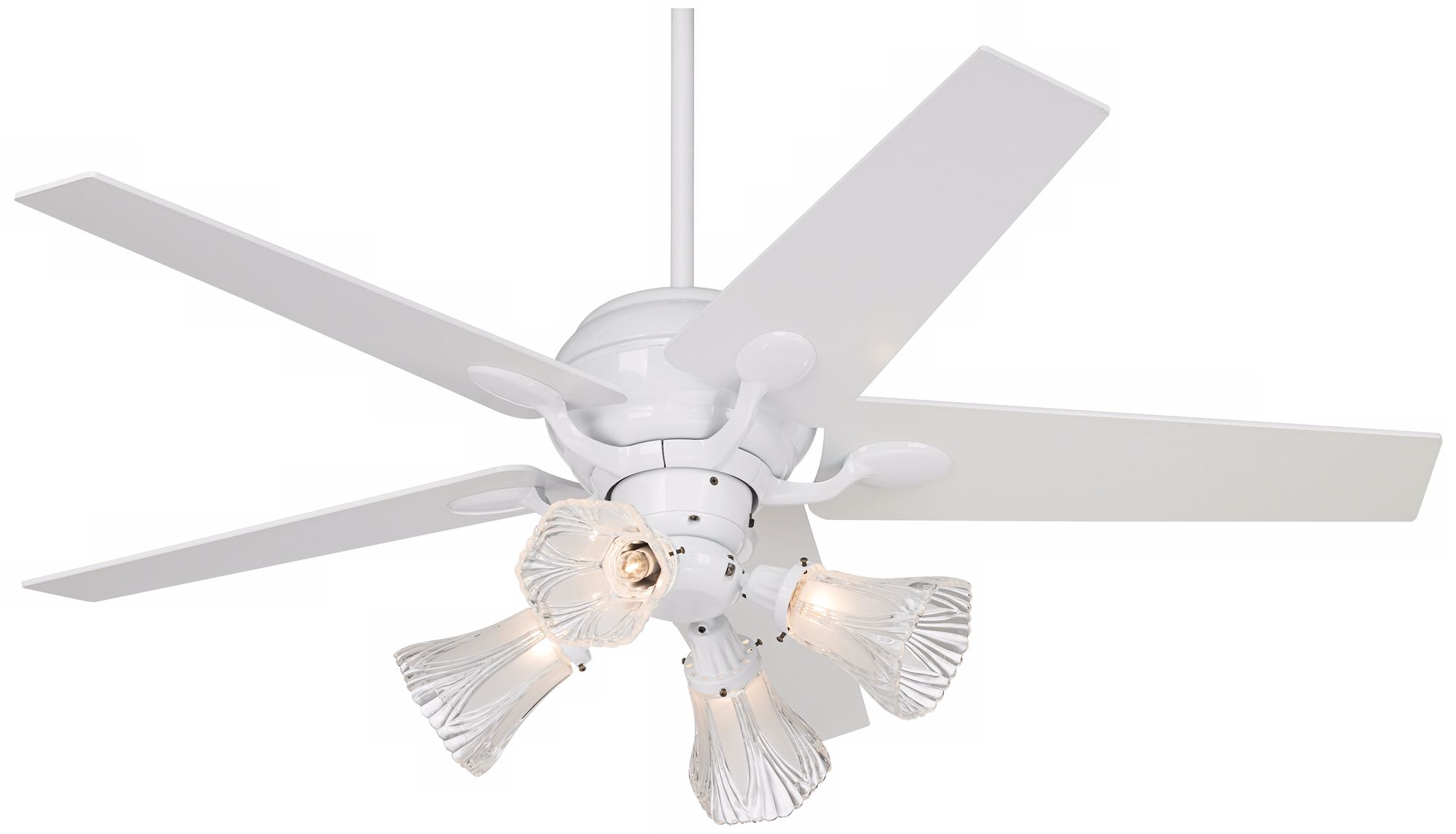 52" Casa Optima White Tapered Blades Ceiling Fan with Light
