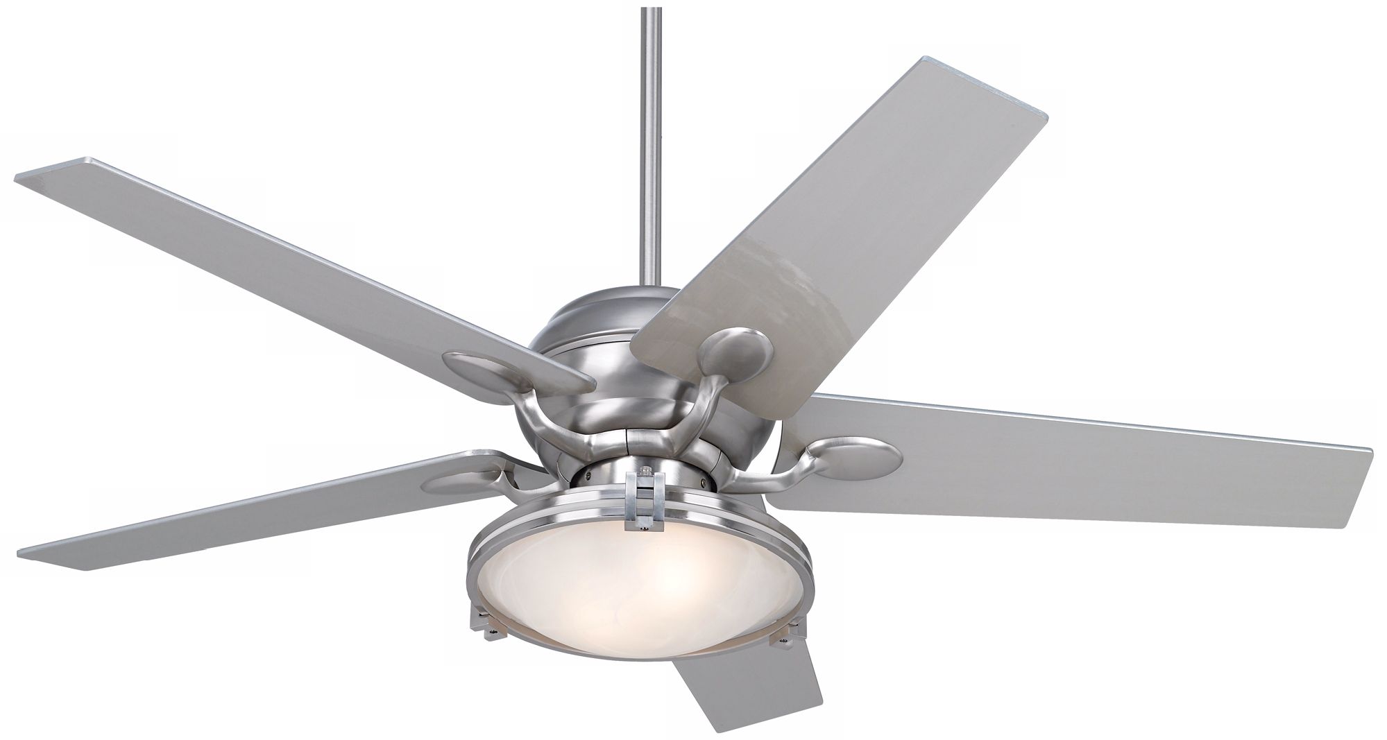 Casa Optima™ Brushed Steel Ceiling Fan with Light Kit