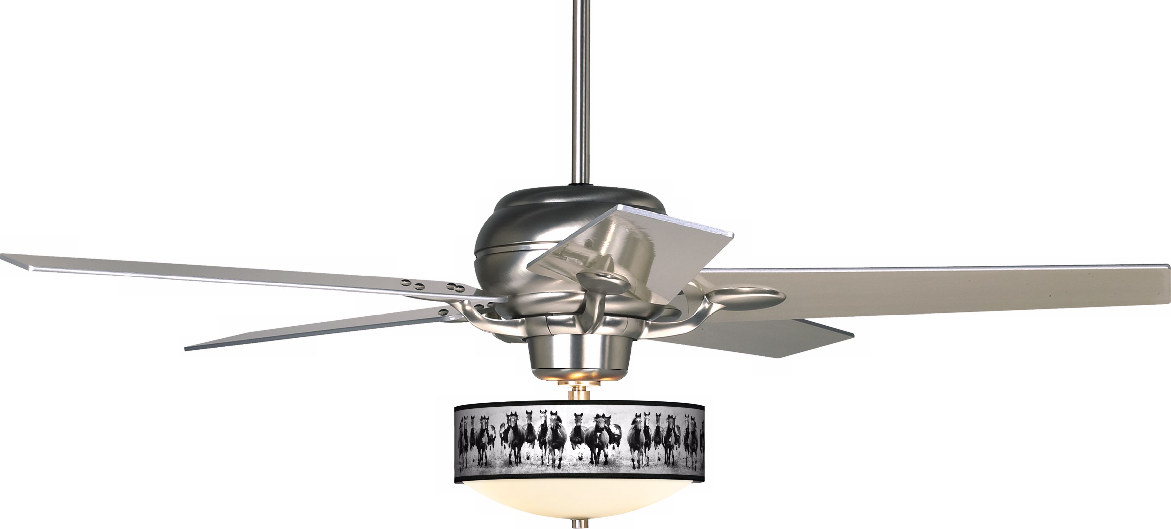 Casa Optima™ Wild Horses Brushed Steel Ceiling Fan