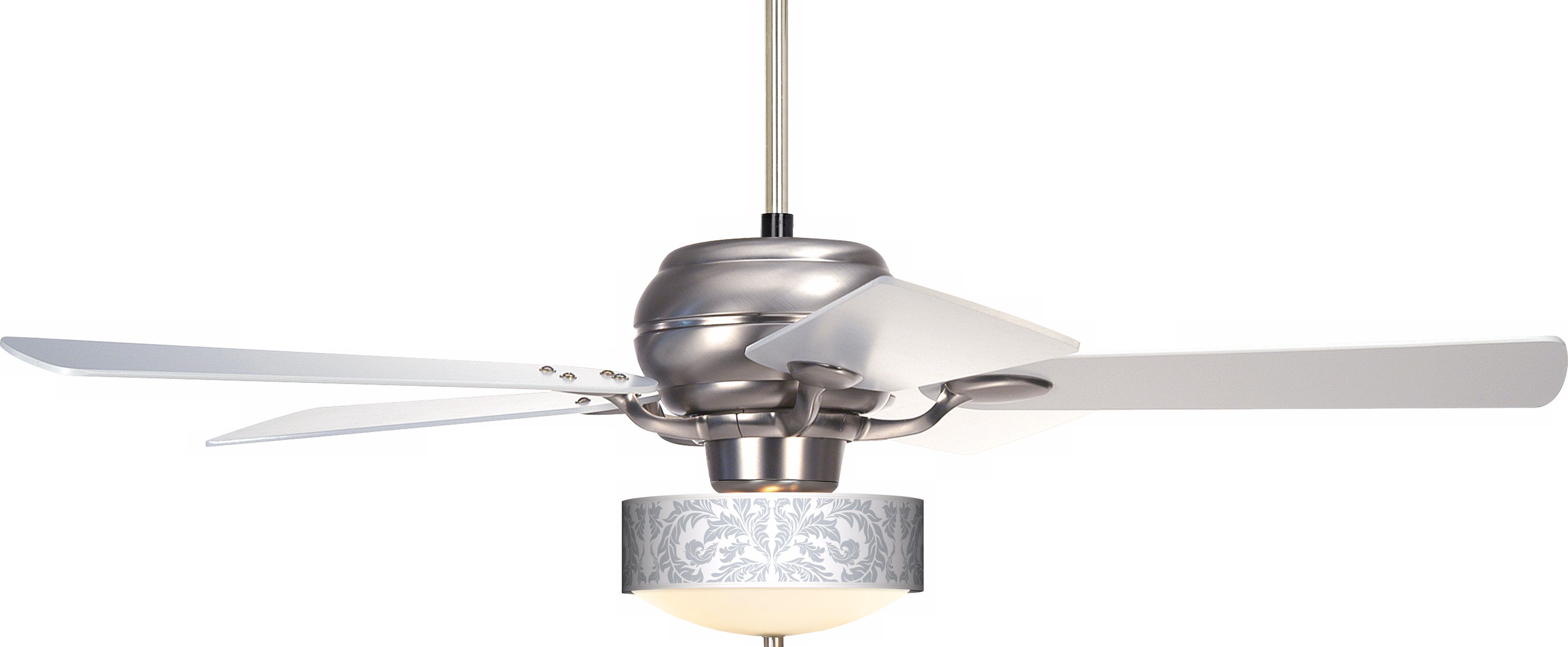 Casa Optima™ Silver Baroque White Blades Ceiling Fan