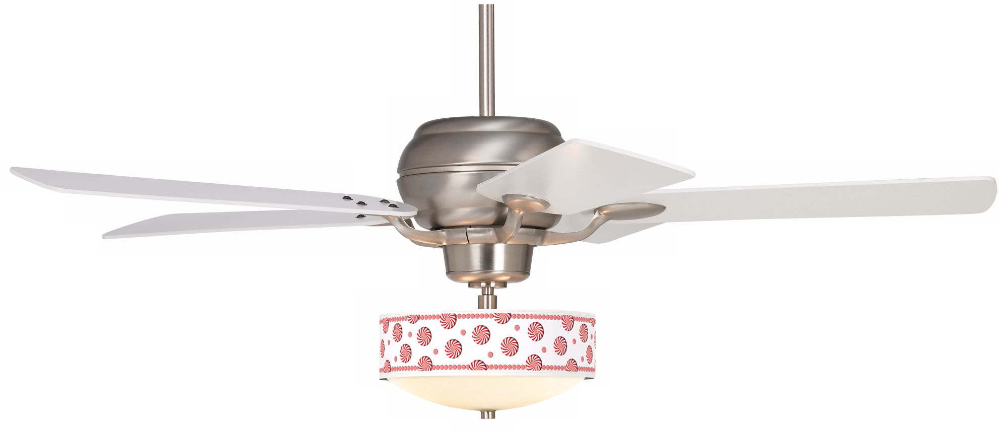 52" Casa Optima Brushed Steel Pinwheel Giclee Ceiling Fan