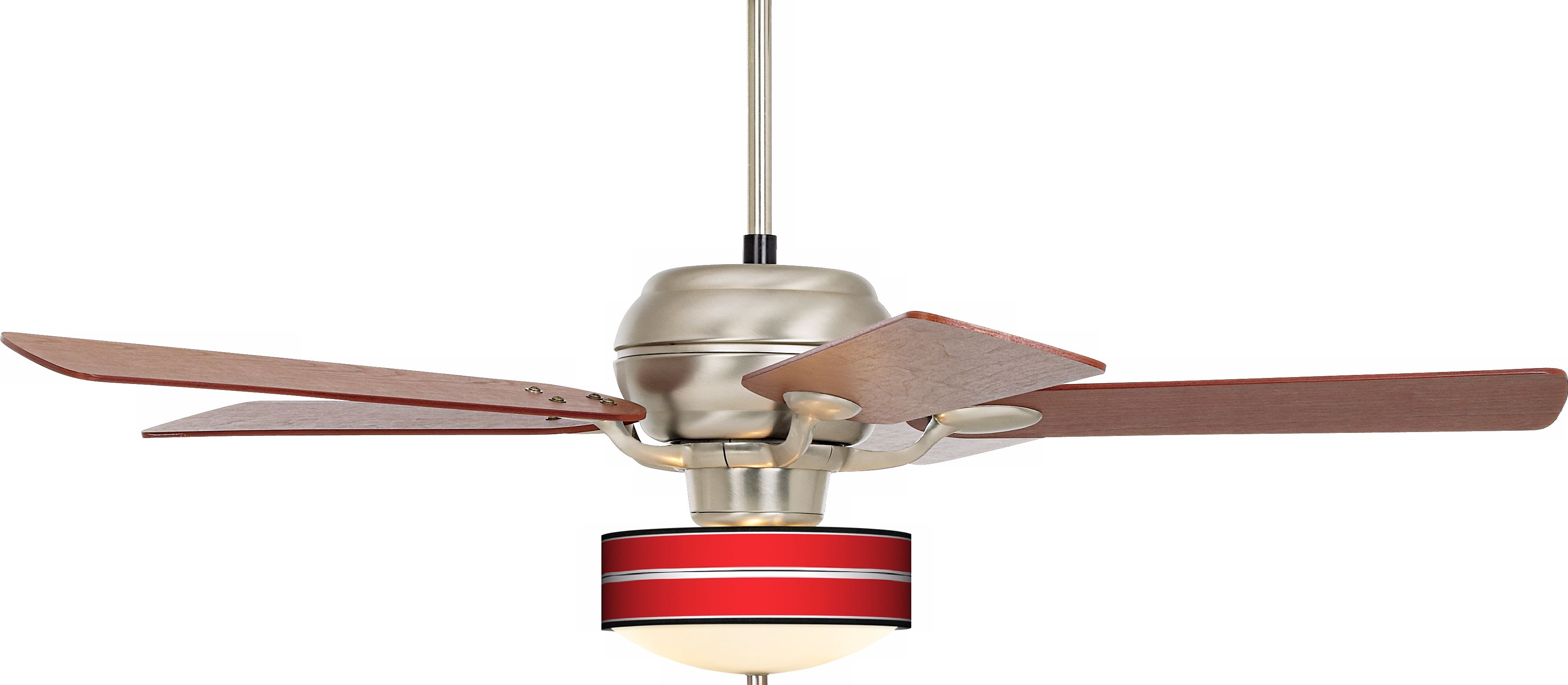 52" Casa Optima Brushed Steel Finish Red Stripes Ceiling Fan
