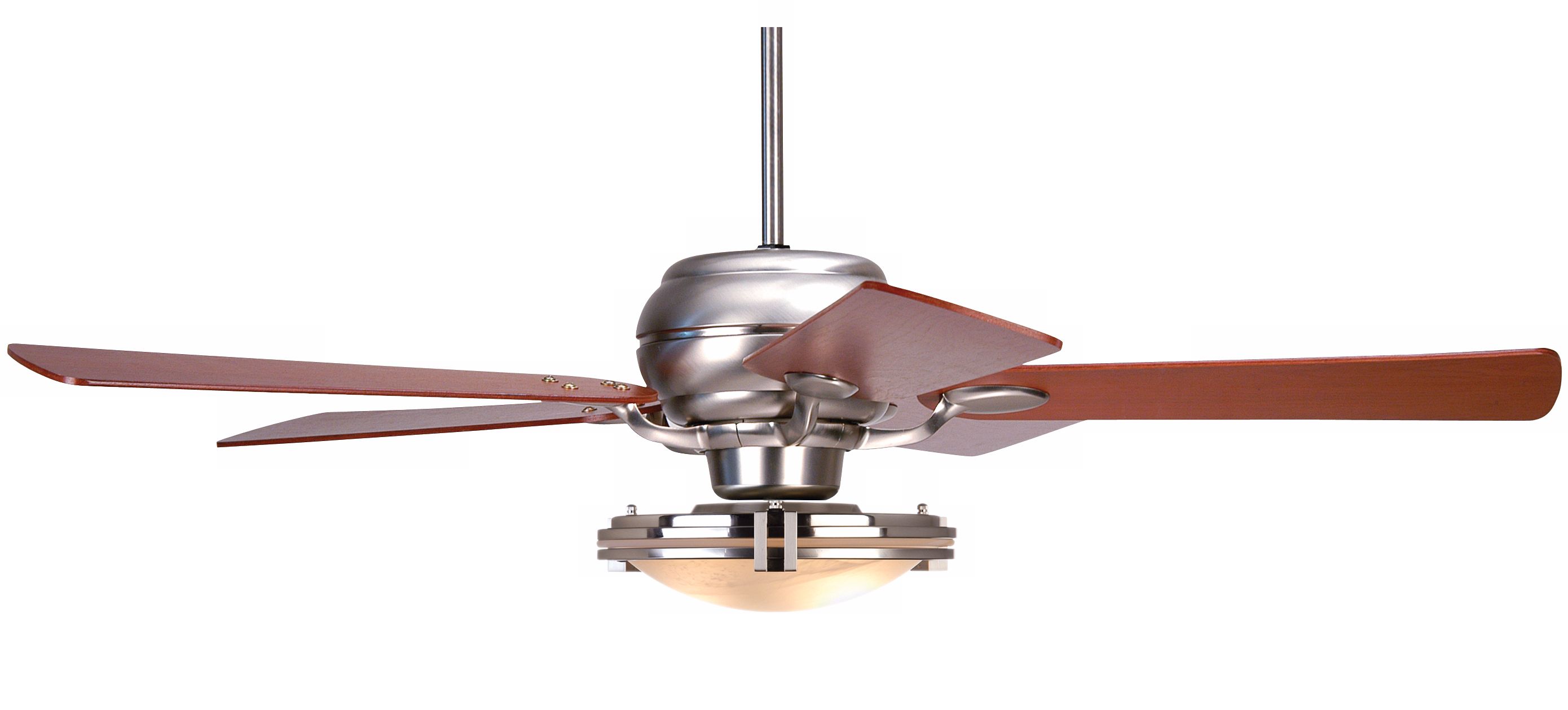 52" Casa Optima Brushed Steel Marble Glass Ceiling Fan