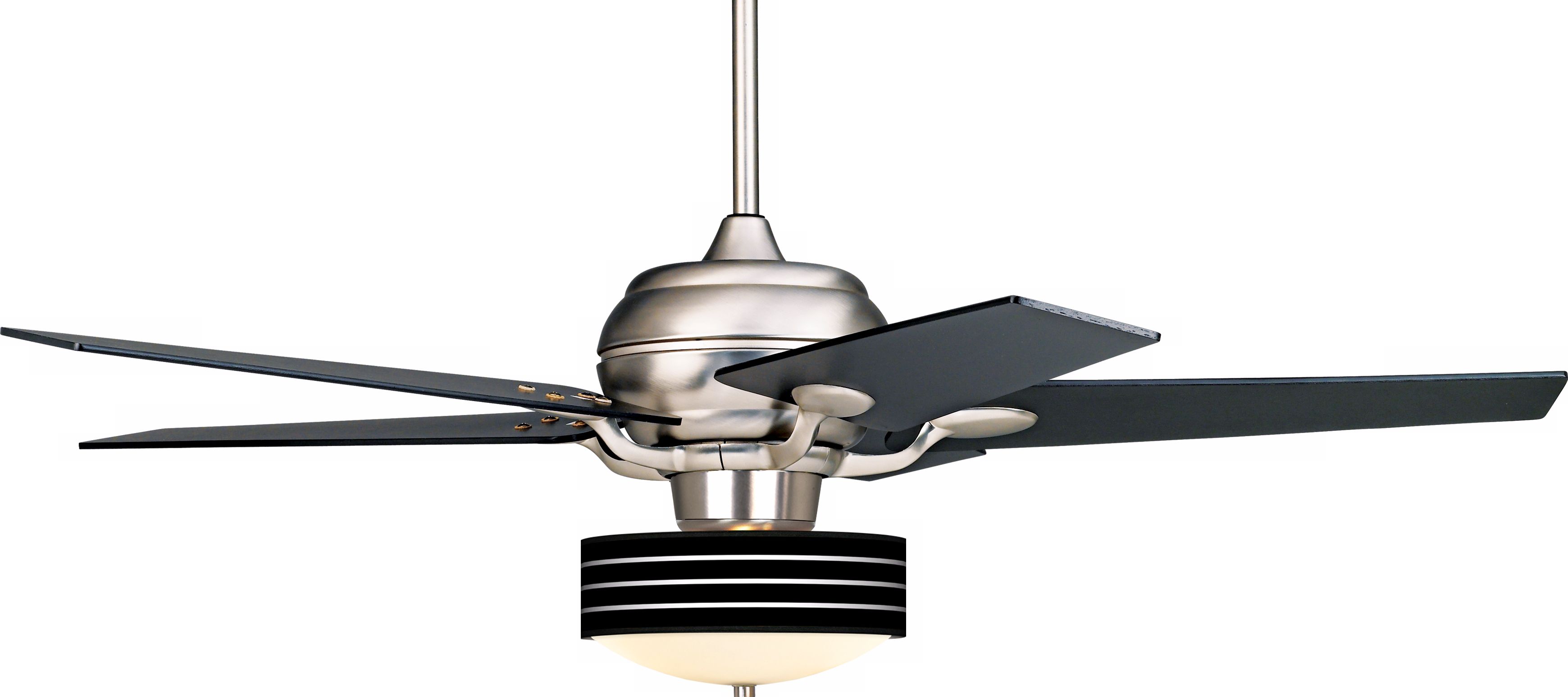 52" Casa Optima Brushed Steel Bold Black Stripe Ceiling Fan