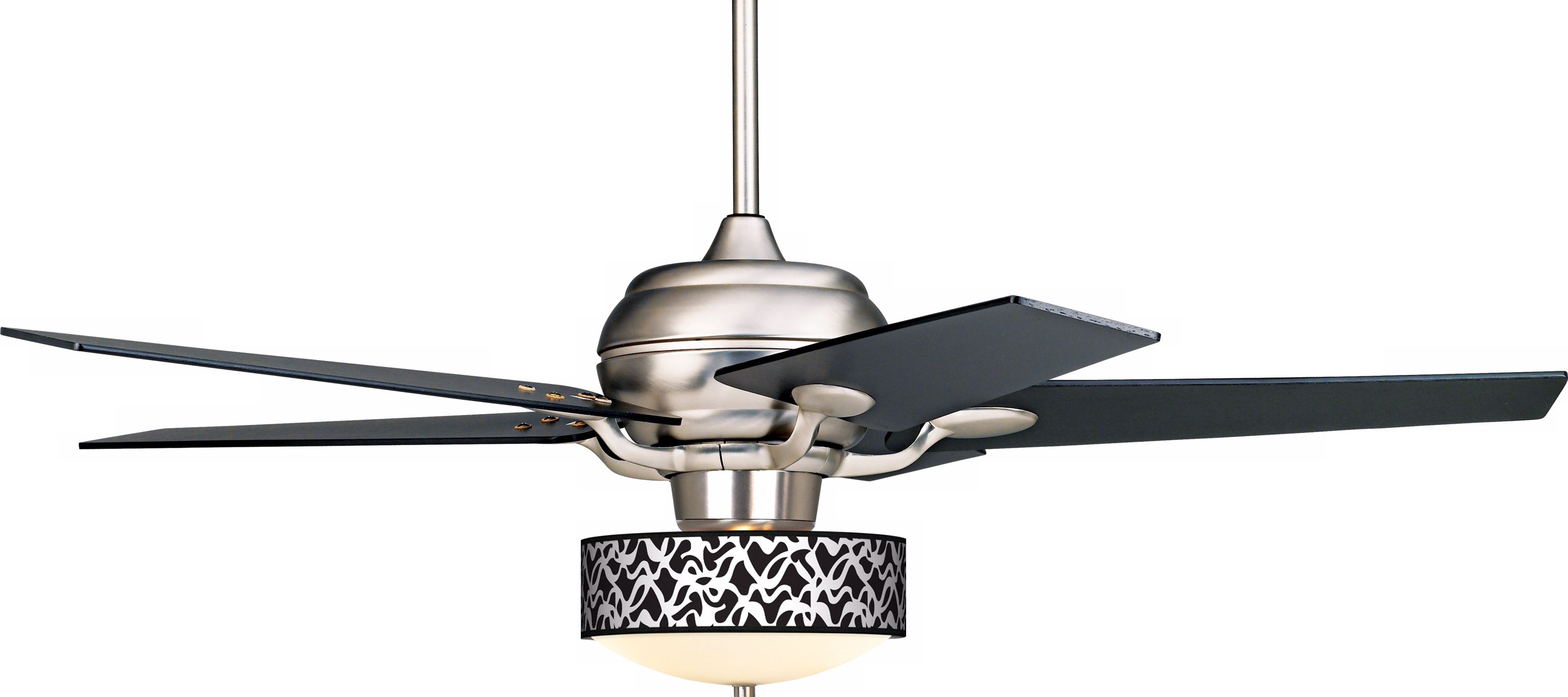 52" Casa Optima Brushed Steel White Ribbon Ceiling Fan