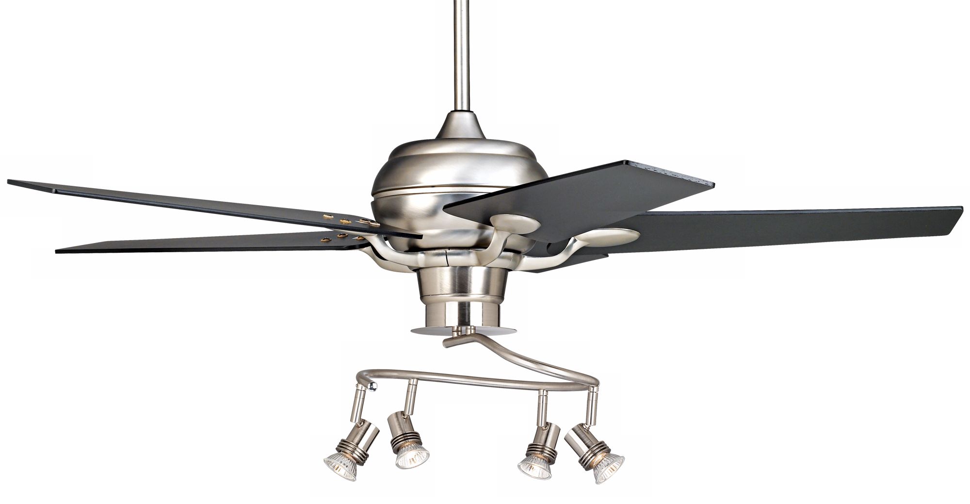 52" Casa Optima Black Blade Ceiling Fan with 4-Light Kit