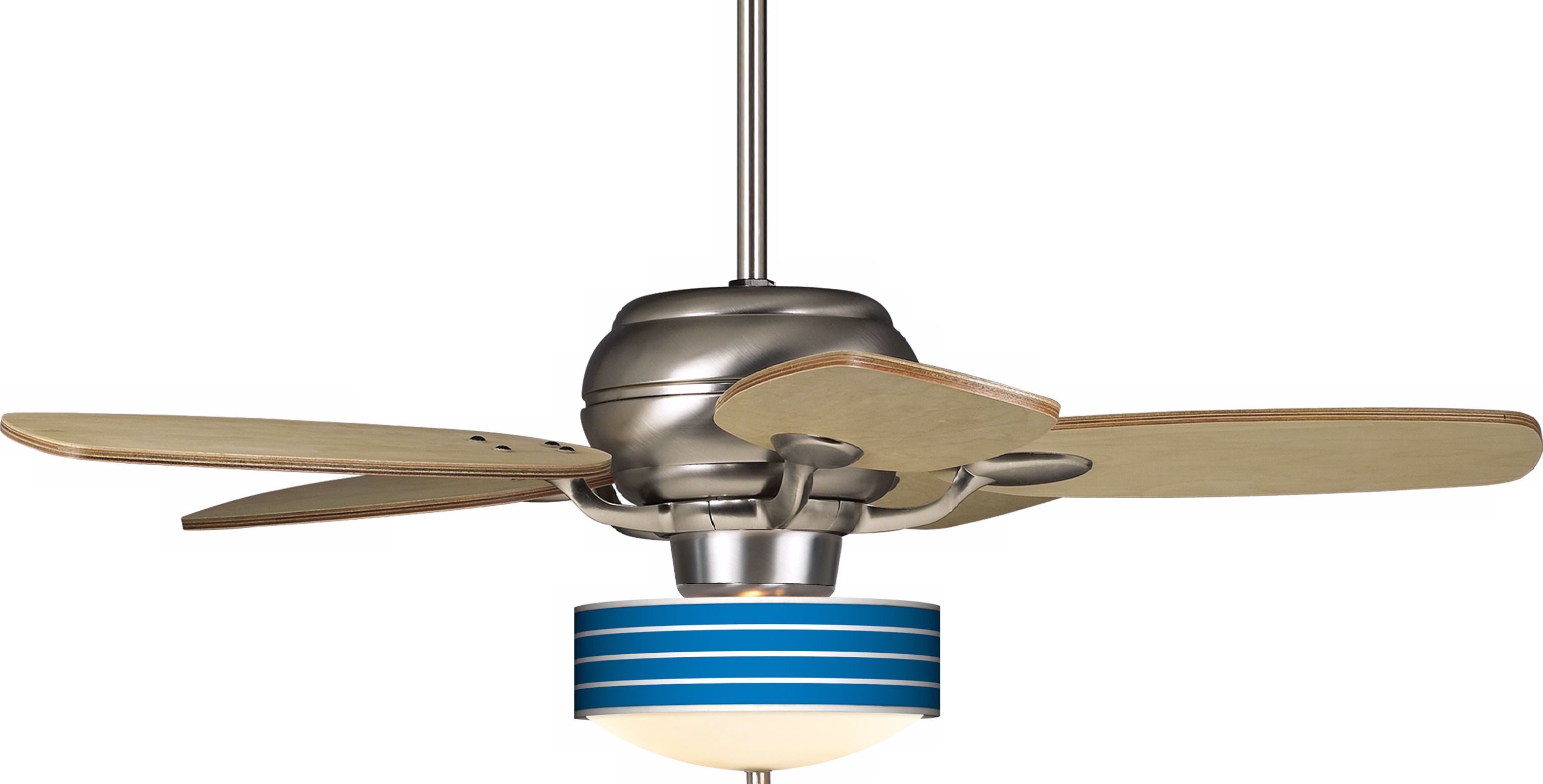 43" Casa Optima Brushed Steel Bold Blue Stripe Ceiling Fan