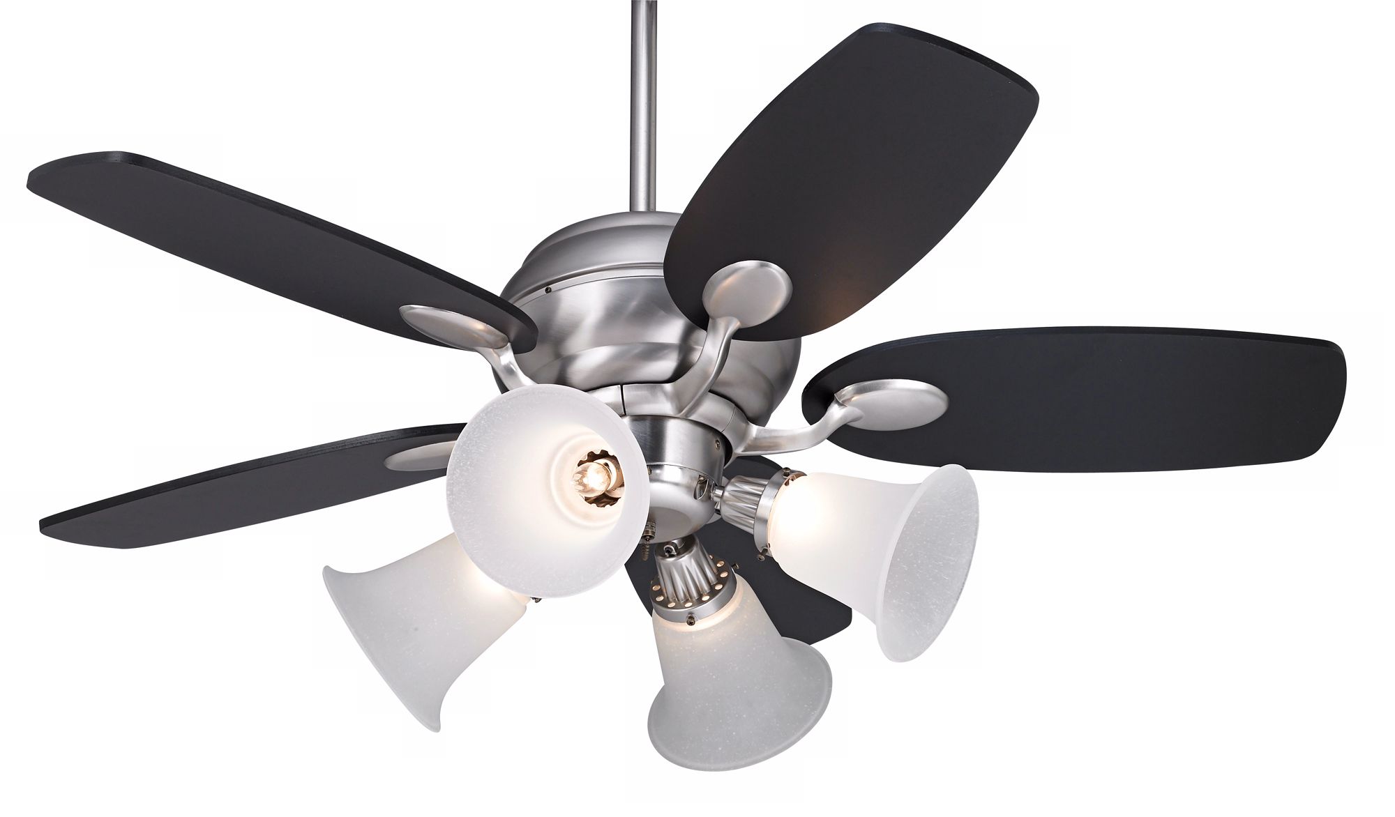 43" Casa Optima Brushed Steel Ceiling Fan with 4-Light Kit