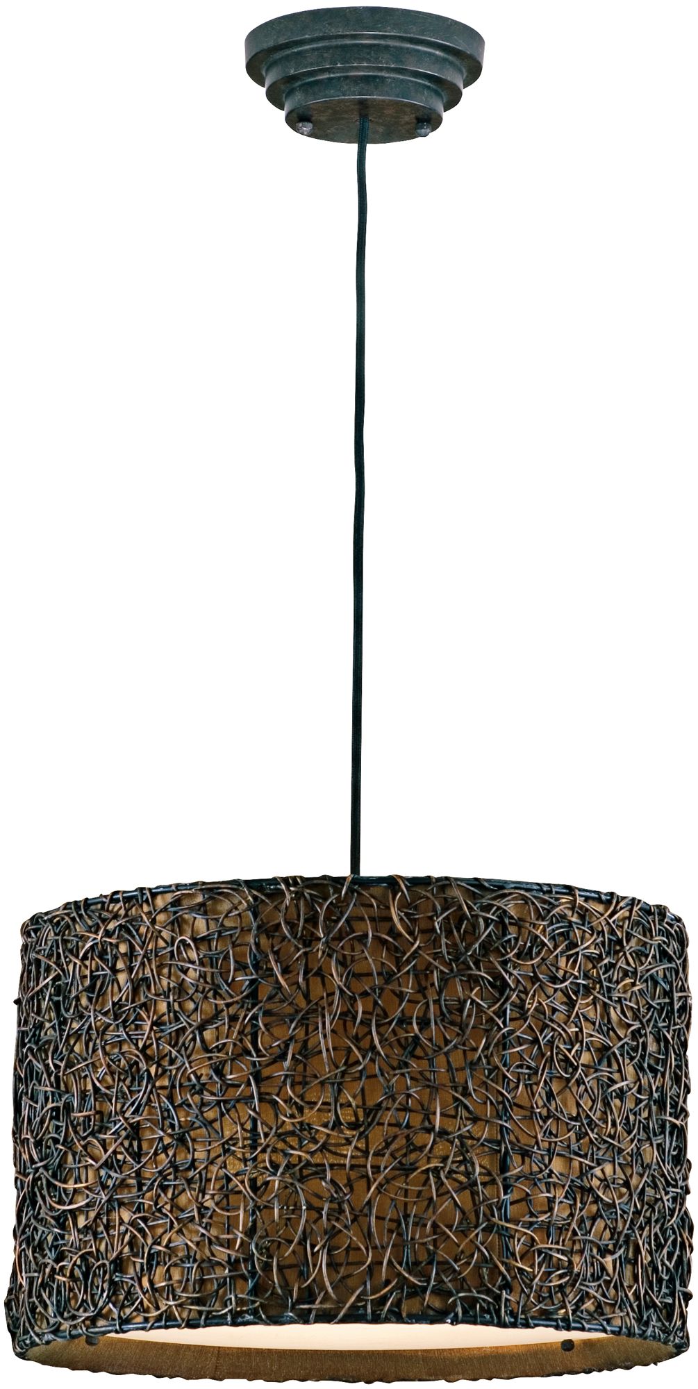 Naturo Rattan Espresso Hanging Three Light Chandelier