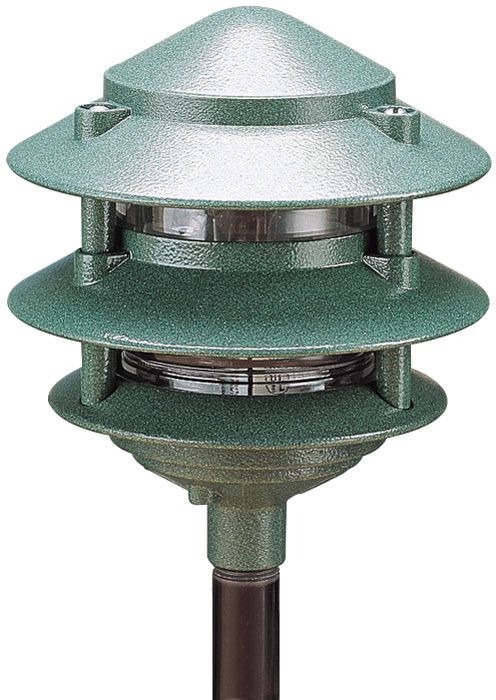 Green 7" High Three Tier Landscape Light
