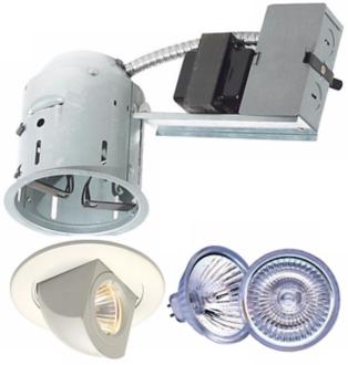 4 Juno Non IC Remodel Housing with White Trim and Bulb 87104 24325 09159