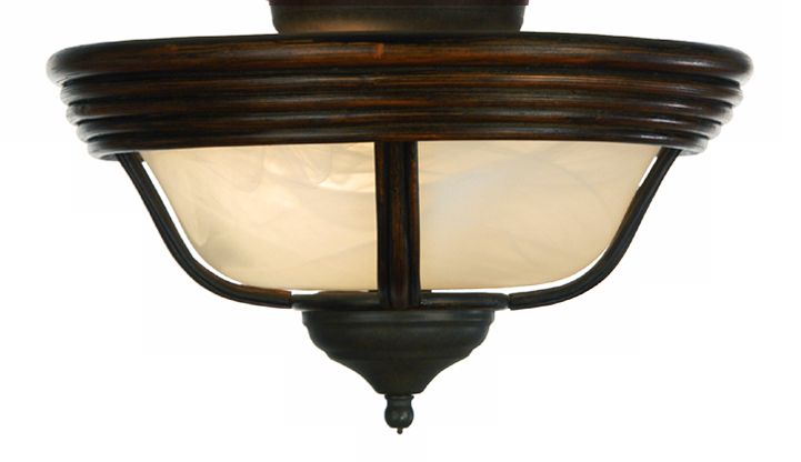 Rattan Pull-Chain Ceiling Fan Light Kit