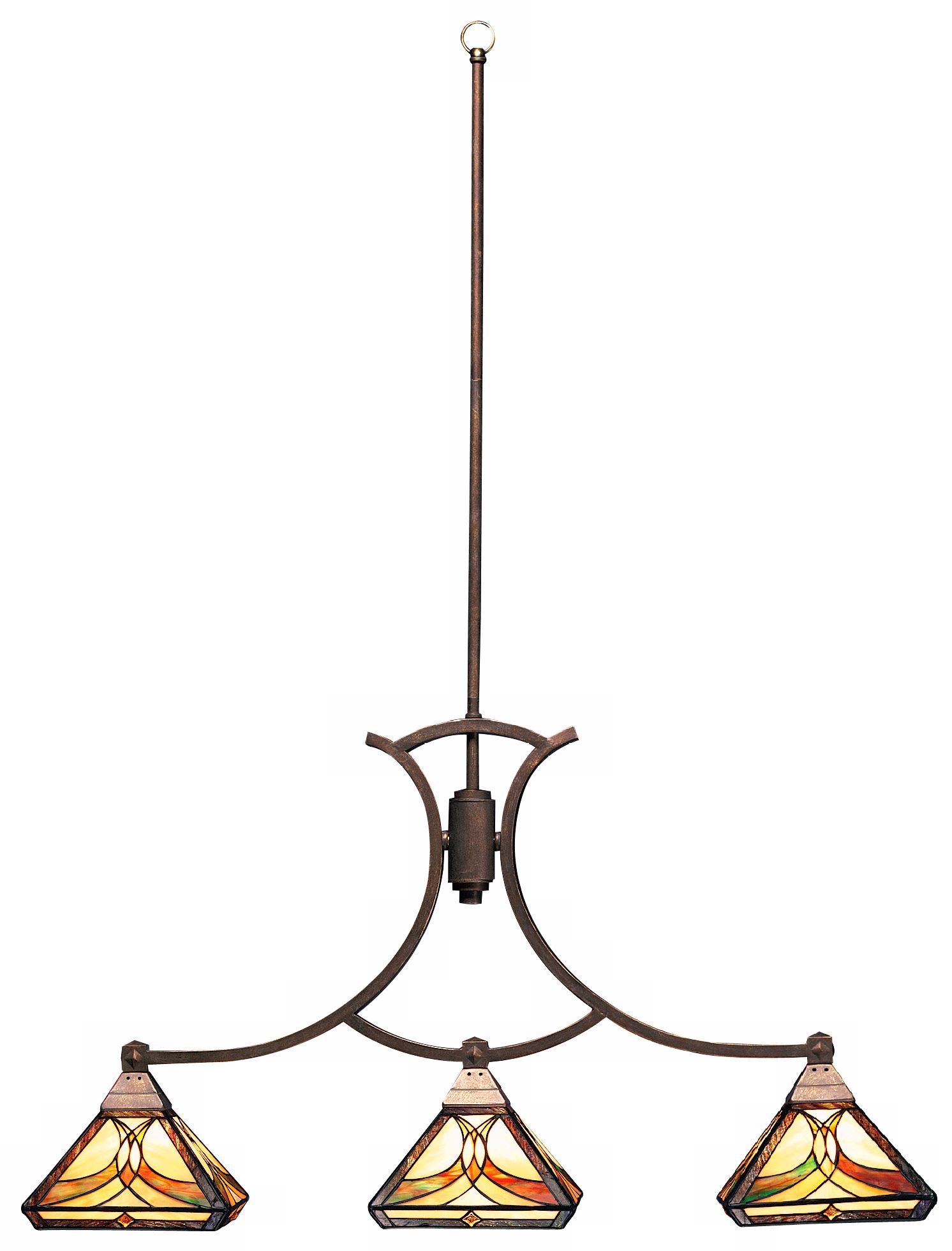 Tiffany-Style Island Three Light Chandelier