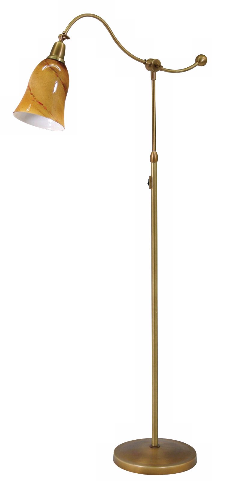 House of Troy Hyde Park Downbridge with Art Glass Floor Lamp