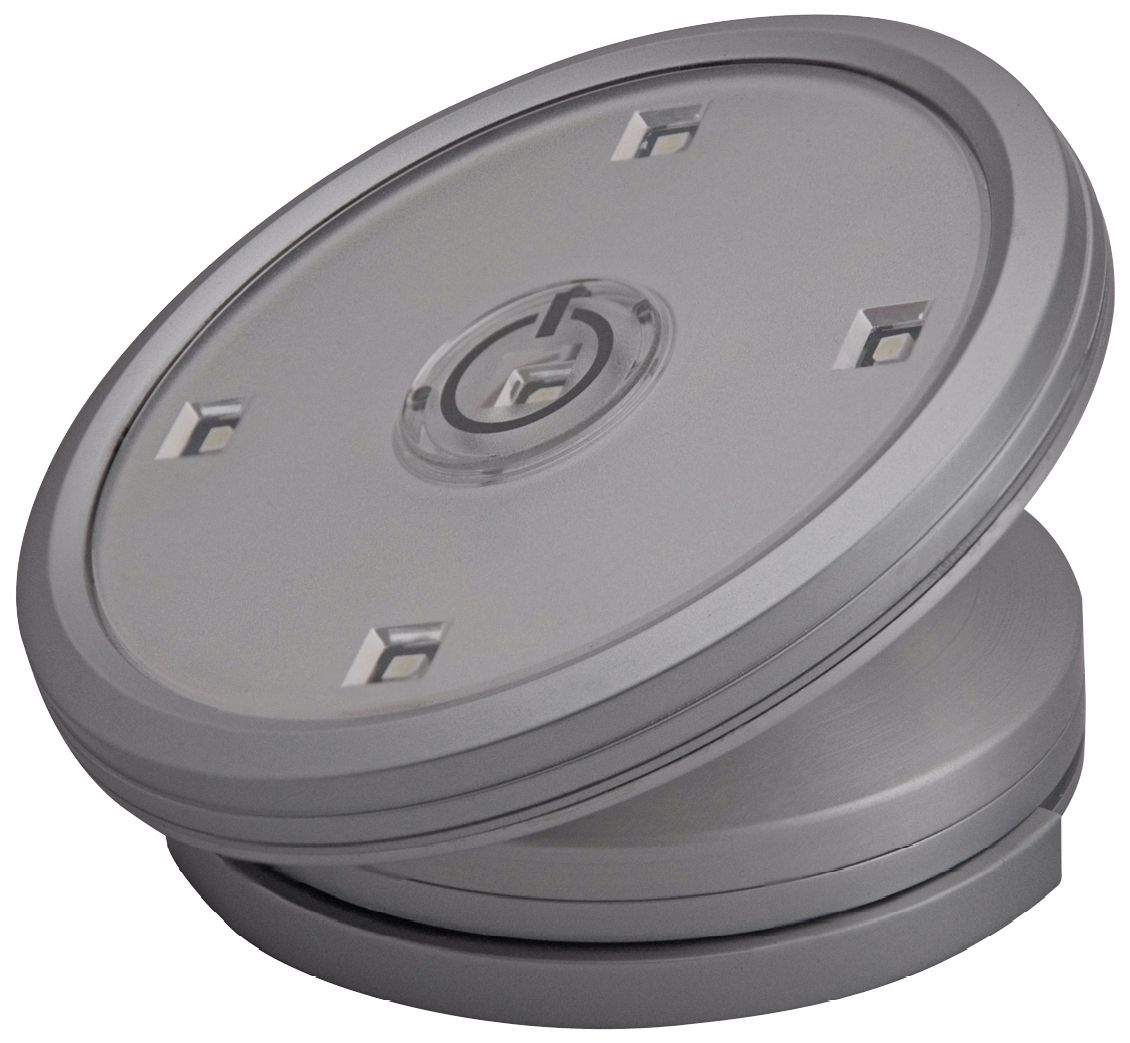 Grey Finish Single Ultra Slim Pivoting LED Disk Light