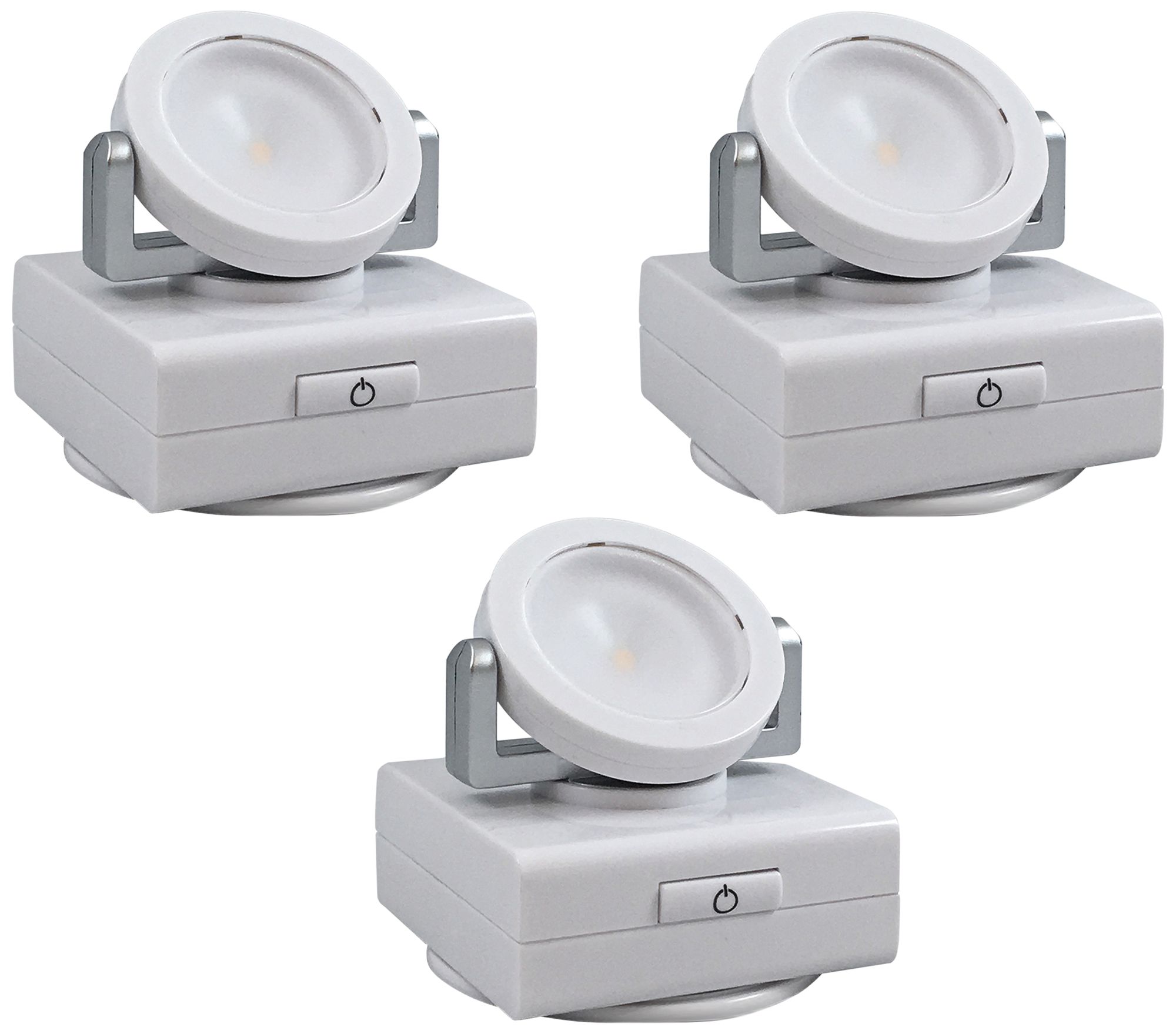 Set of 3 White Pivot and Swivel LED Under Cabinet Light